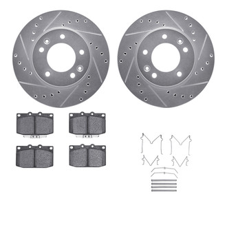 R1 Concepts® - Drilled and Slotted Front Brake Kit with Optimum OE Pads