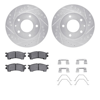R1 Concepts® - Drilled and Slotted Front Brake Kit with Optimum OE Pads