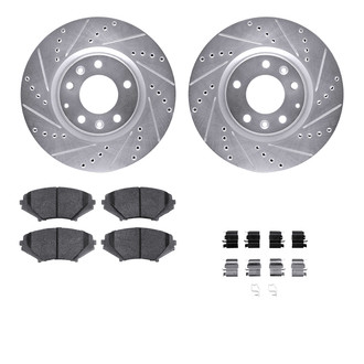 R1 Concepts® - Drilled and Slotted Front Brake Kit with Optimum OE Pads