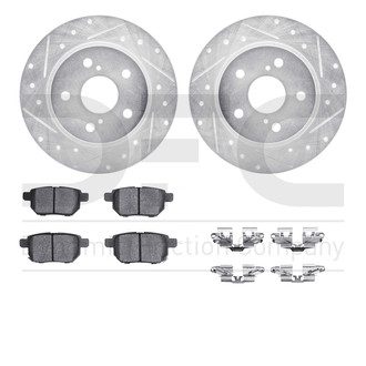 R1 Concepts® - Drilled and Slotted Rear Brake Kit with Optimum OE Pads