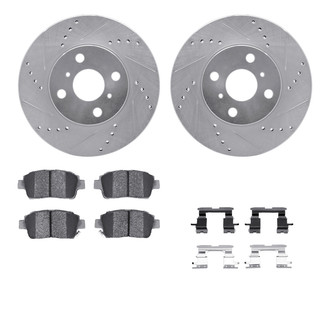 R1 Concepts® - Drilled and Slotted Front Brake Kit with Optimum OE Pads