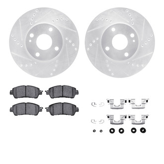 R1 Concepts® - Drilled and Slotted Front Brake Kit with Optimum OE Pads