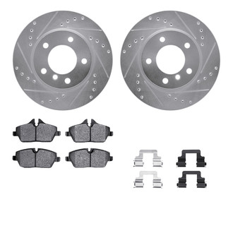 R1 Concepts® - Drilled and Slotted Front Brake Kit with Optimum OE Pads
