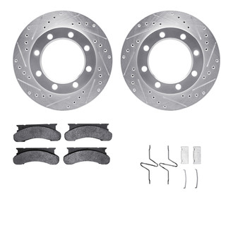 R1 Concepts® - Drilled and Slotted Front Brake Kit with Optimum OE Pads