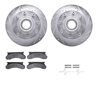 R1 Concepts® - Drilled and Slotted Front Brake Kit with Optimum OE Pads