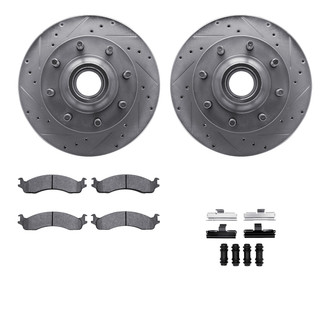 R1 Concepts® - Drilled and Slotted Front Brake Kit with Optimum OE Pads