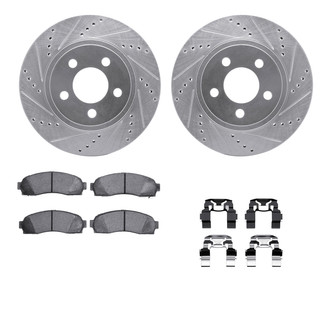 R1 Concepts® - Drilled and Slotted Front Brake Kit with Optimum OE Pads