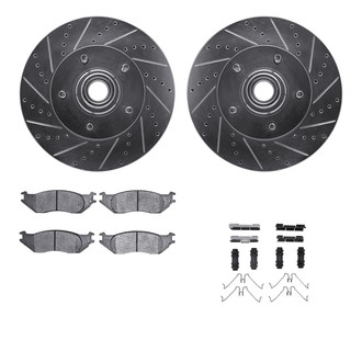 R1 Concepts® - Drilled and Slotted Front Brake Kit with Optimum OE Pads