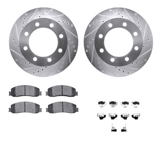 R1 Concepts® - Drilled and Slotted Front Brake Kit with Optimum OE Pads