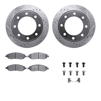 R1 Concepts® - Drilled and Slotted Rear Brake Kit with Optimum OE Pads