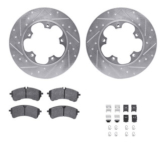 R1 Concepts® - Drilled and Slotted Rear Brake Kit with Optimum OE Pads