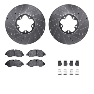 R1 Concepts® - Drilled and Slotted Front Brake Kit with Optimum OE Pads