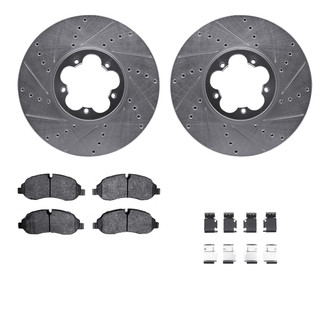 R1 Concepts® - Drilled and Slotted Front Brake Kit with Optimum OE Pads
