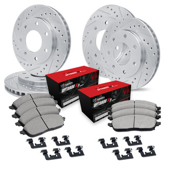 R1 Concepts® - Drilled and Slotted Front and Rear Brake Kit with 5000 OE Pads