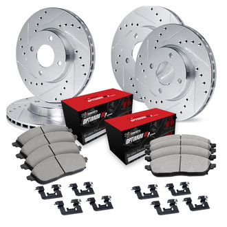 R1 Concepts® - Drilled and Slotted Brake Kit with Optimum OE Pads