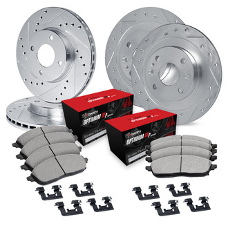 R1 Concepts® - Drilled and Slotted Brake Kit with Optimum OE Pads