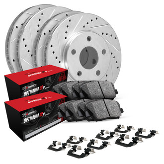 R1 Concepts® - Drilled and Slotted Brake Kit with Optimum OE Pads