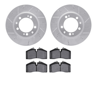 R1 Concepts® - Drilled and Slotted Front Brake Kit with Optimum OE Pads