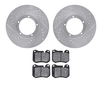 R1 Concepts® - Drilled and Slotted Front Brake Kit with Optimum OE Pads