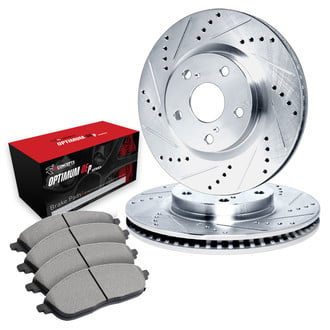 R1 Concepts® - Drilled and Slotted Front Brake Kit with Optimum OE Pads