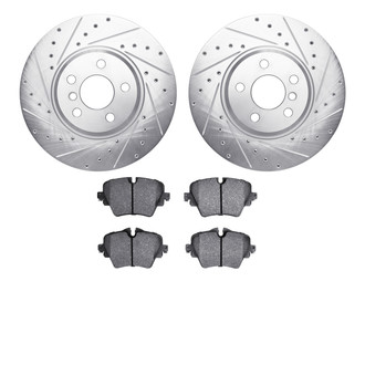 R1 Concepts® - Drilled and Slotted Front Brake Kit with Optimum OE Pads