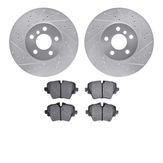 R1 Concepts® - Drilled and Slotted Front Brake Kit with Optimum OE Pads