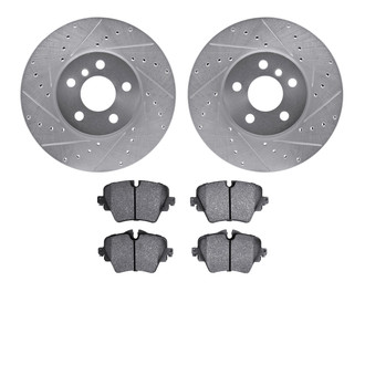 R1 Concepts® - Drilled and Slotted Front Brake Kit with Optimum OE Pads