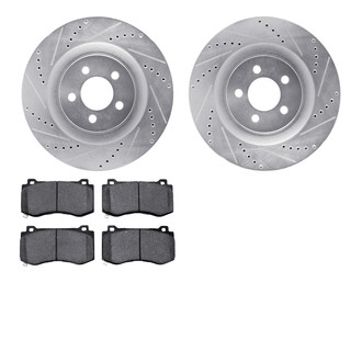 R1 Concepts® - Drilled and Slotted Front Brake Kit with Optimum OE Pads
