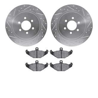 R1 Concepts® - Drilled and Slotted Rear Brake Kit with Optimum OE Pads