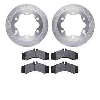 R1 Concepts® - Drilled and Slotted Rear Brake Kit with Optimum OE Pads