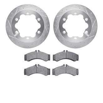 R1 Concepts® - Drilled and Slotted Rear Brake Kit with Optimum OE Pads