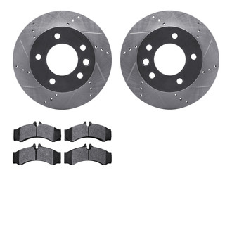 R1 Concepts® - Drilled and Slotted Front Brake Kit with Optimum OE Pads