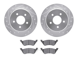 R1 Concepts® - Drilled and Slotted Rear Brake Kit with Optimum OE Pads