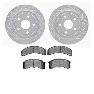 R1 Concepts® - Drilled and Slotted Front Brake Kit with Optimum OE Pads