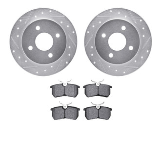 R1 Concepts® - Drilled and Slotted Rear Brake Kit with Optimum OE Pads
