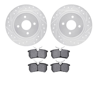 R1 Concepts® - Drilled and Slotted Rear Brake Kit with Optimum OE Pads