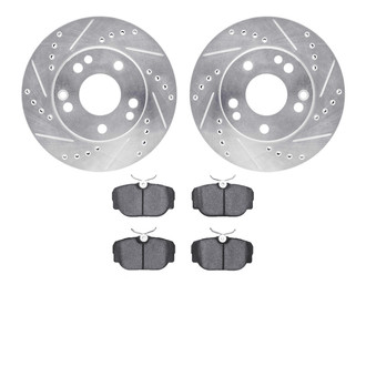 R1 Concepts® - Drilled and Slotted Front Brake Kit with Optimum OE Pads