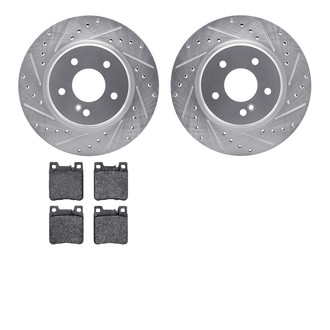 R1 Concepts® - Drilled and Slotted Rear Brake Kit with Optimum OE Pads