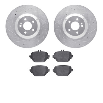 R1 Concepts® - Drilled and Slotted Rear Brake Kit with Optimum OE Pads