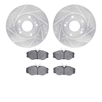 R1 Concepts® - Drilled and Slotted Front Brake Kit with Optimum OE Pads