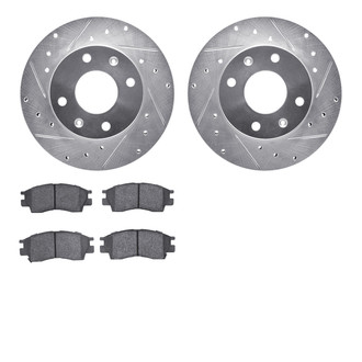 R1 Concepts® - Drilled and Slotted Front Brake Kit with Optimum OE Pads