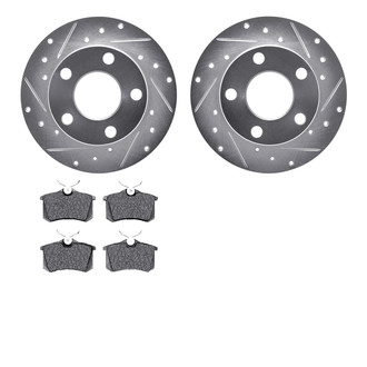 R1 Concepts® - Drilled and Slotted Rear Brake Kit with Optimum OE Pads