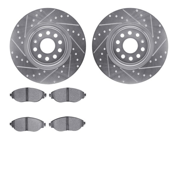  R1 Concepts® - Drilled and Slotted Front Brake Kit with 5000 OE Pads