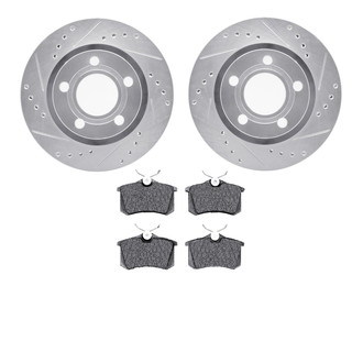 R1 Concepts® - Drilled and Slotted Rear Brake Kit with Optimum OE Pads