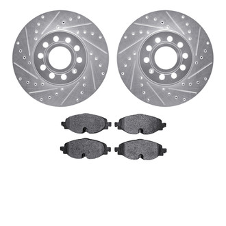 R1 Concepts® - Drilled and Slotted Front Brake Kit with Optimum OE Pads