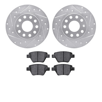 R1 Concepts® - Drilled and Slotted Rear Brake Kit with Optimum OE Pads