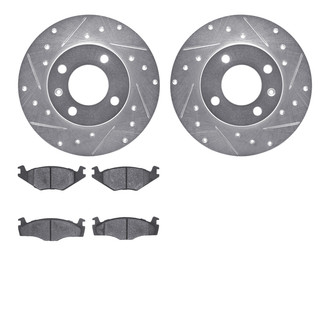 R1 Concepts® - Drilled and Slotted Front Brake Kit with Optimum OE Pads