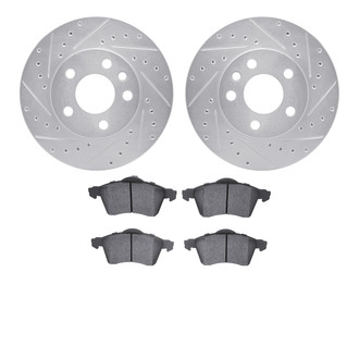 R1 Concepts® - Drilled and Slotted Front Brake Kit with Optimum OE Pads