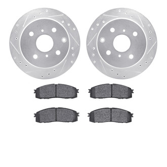 R1 Concepts® - Drilled and Slotted Rear Brake Kit with Optimum OE Pads