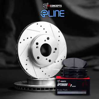 R1 Concepts® - Drilled and Slotted Rear Brake Kit with Optimum OE Pads